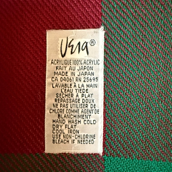 🇯🇵 Vera Tartan Plaid Square Scarf – Made in Japan – Acrylic with Fringe - Picture 10 of 12